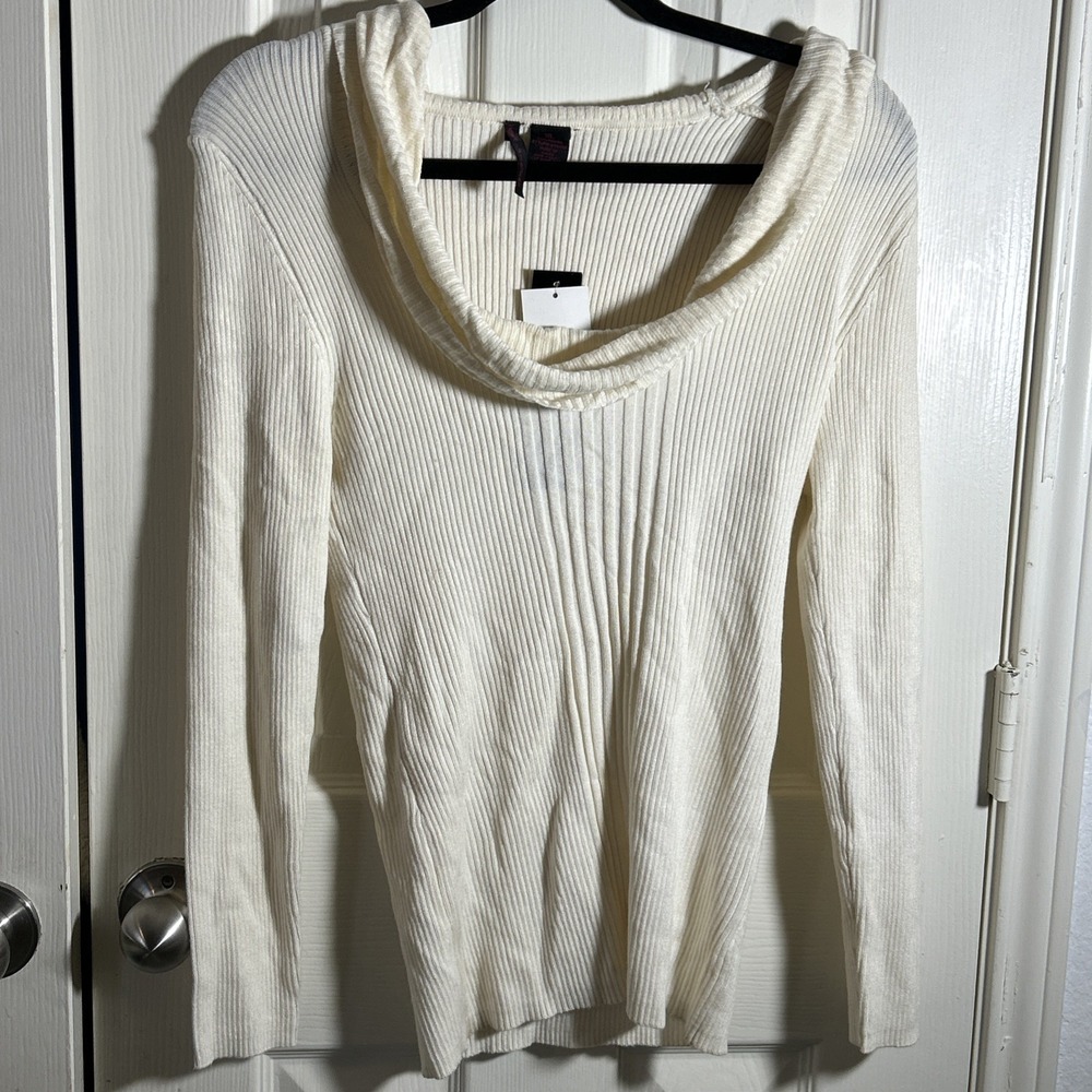 NWT‎ Heart N Crush Long Sleeve Ivory Ribbed Top Size XL